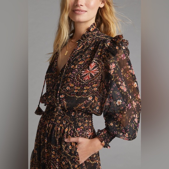 Anthropologie MISA Ruffled Floral Maxi Dress - Picture 5 of 14